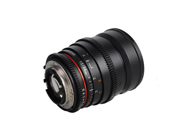 Samyang 24mm T1.5 VDSLR II Canon Video-optikk for fullformat